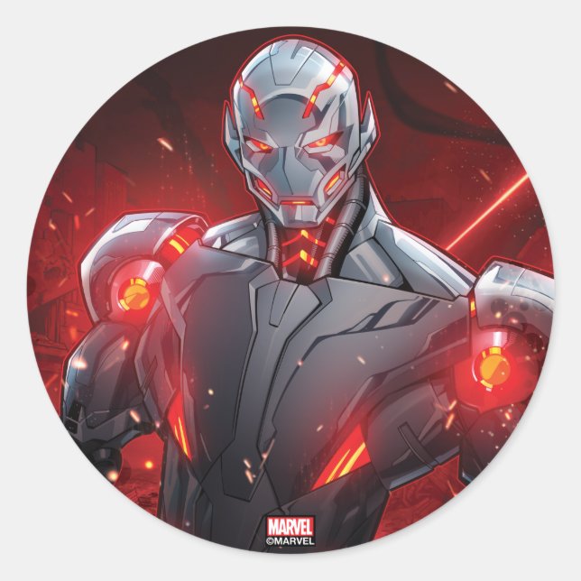 Avengers Classics | Ultron Destruction Mode Classic Round Sticker (Front)