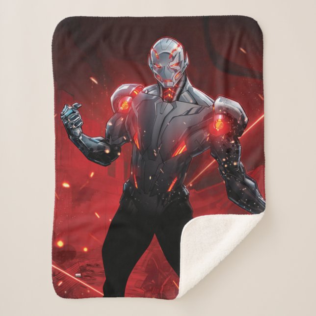 Avengers Classics | Ultron Destruction Mode Sherpa Blanket (Front)
