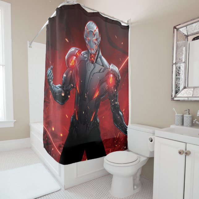 Avengers Classics | Ultron Destruction Mode Shower Curtain (In Situ)