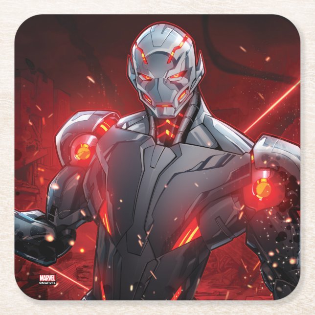 Avengers Classics | Ultron Destruction Mode Square Paper Coaster (Front)