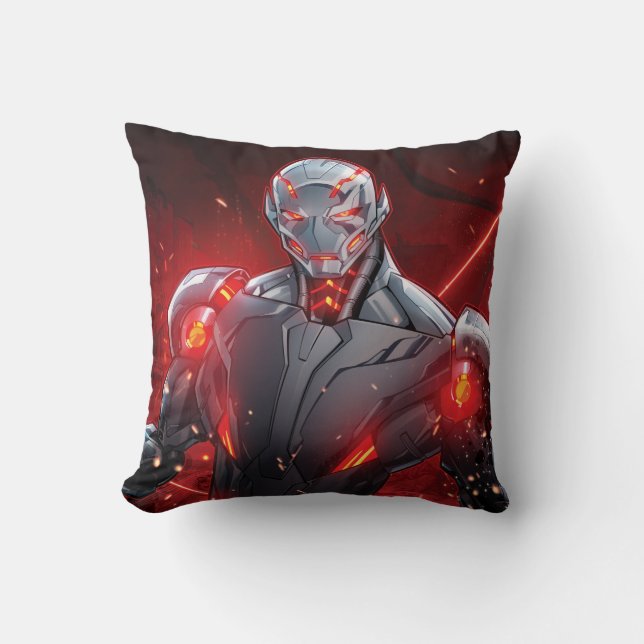 Avengers Classics | Ultron Destruction Mode Throw Pillow (Front)