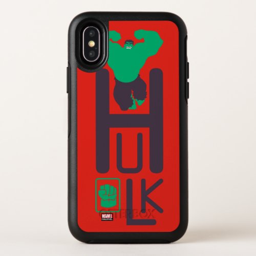 Avengers Classics  Vertical Hulk Name Graphic OtterBox Symmetry iPhone X Case