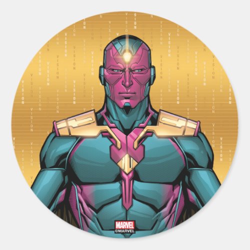 Avengers Classics  Vision Levitating Classic Round Sticker