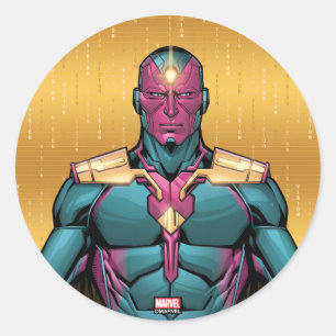 Avengers Classics Vision Levitating Classic Round Sticker