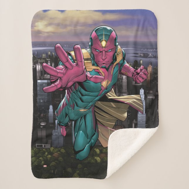 Avengers Classics | Vision Reaching Out Sherpa Blanket (Front)