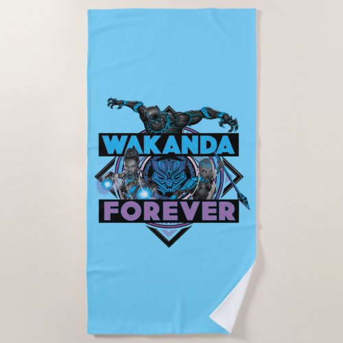 Avengers Classics  Wakanda Forever Bold Graphic Beach Towel