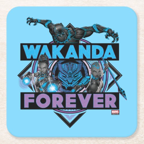 Avengers Classics  Wakanda Forever Bold Graphic Square Paper Coaster