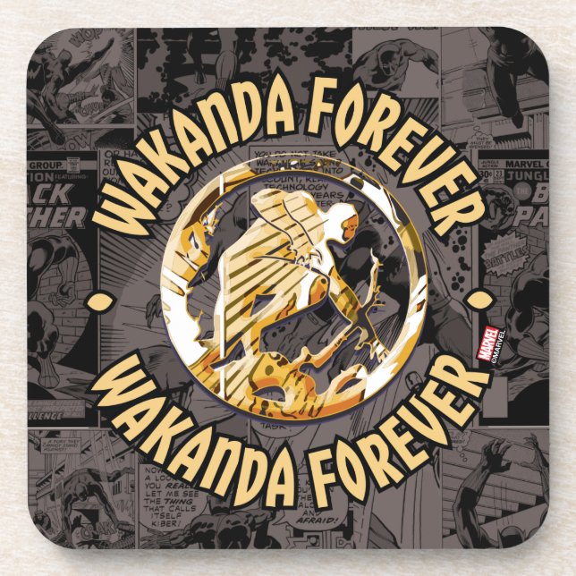 Avengers Classics | Wakanda Forever Comic Pattern Beverage Coaster (Front)