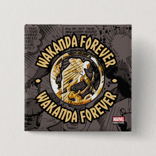 Avengers Classics   Wakanda Forever Comic Pattern Button