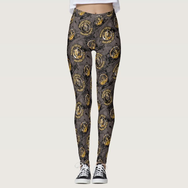 Avengers Classics | Wakanda Forever Comic Pattern Leggings (Front)