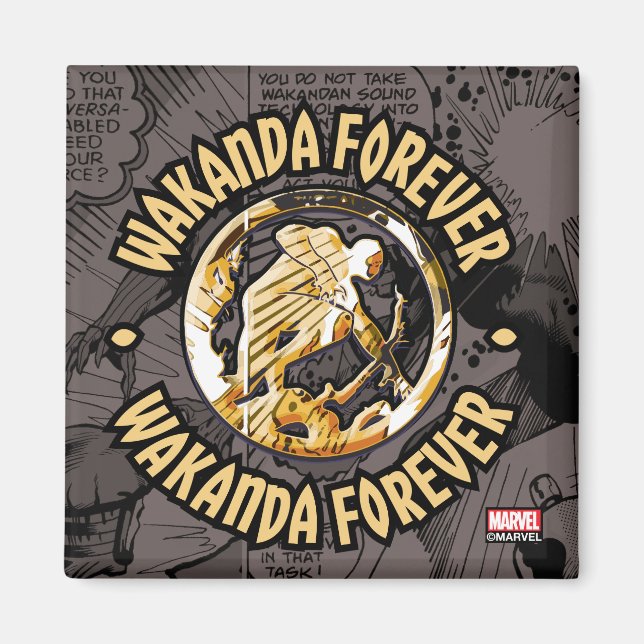 Avengers Classics | Wakanda Forever Comic Pattern Magnet (Front)