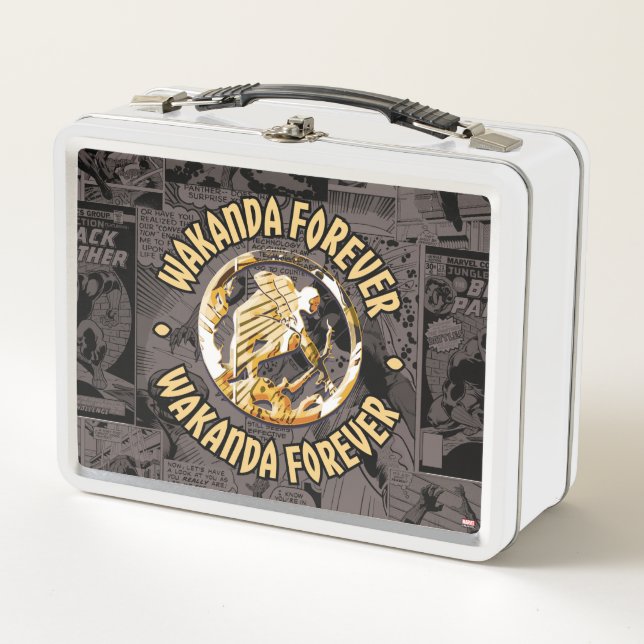Avengers Classics | Wakanda Forever Comic Pattern Metal Lunch Box (Front)