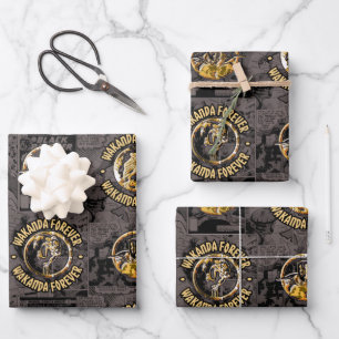 Avengers Classics Wakanda Forever Comic Pattern Wrapping Paper Sheets