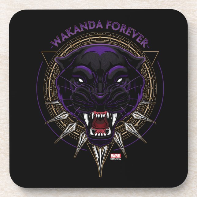 Avengers Classics | Wakanda Forever Panther Emblem Beverage Coaster (Front)