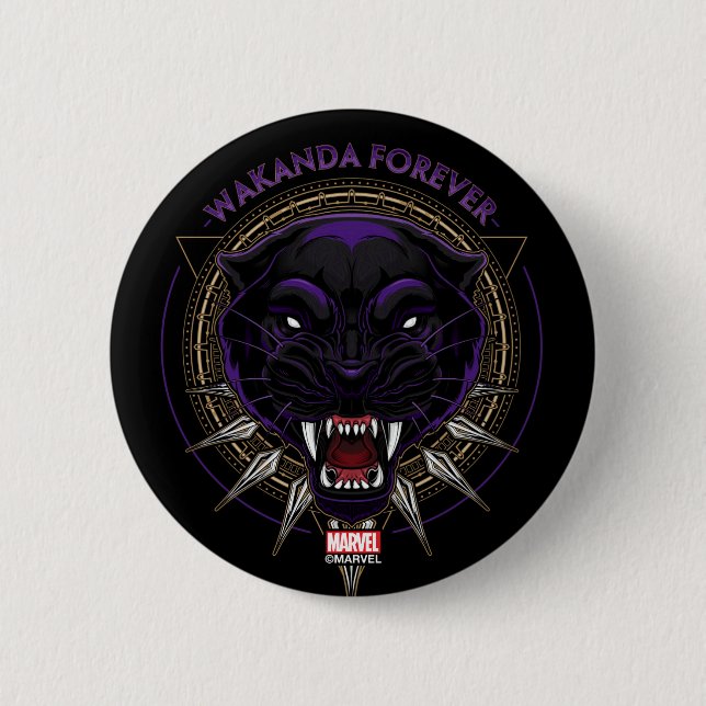 Avengers Classics | Wakanda Forever Panther Emblem Button (Front)