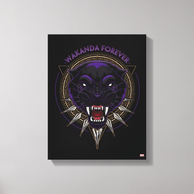 Avengers Classics | Wakanda Forever Panther Emblem Canvas Print (Front)