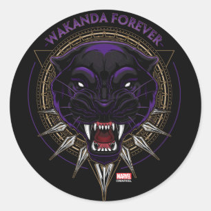 Avengers Classics Wakanda Forever Panther Emblem Classic Round Sticker
