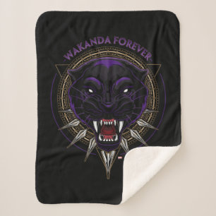 Avengers Classics   Wakanda Forever Panther Emblem Sherpa Blanket