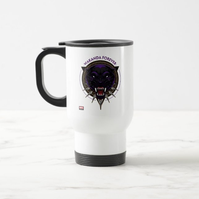 Avengers Classics | Wakanda Forever Panther Emblem Travel Mug (Left)