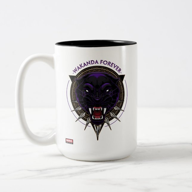 Avengers Classics | Wakanda Forever Panther Emblem Two-Tone Coffee Mug (Left)