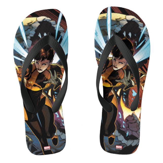 Avengers Classics | Wasp Flying Attack Flip Flops (Footbed)