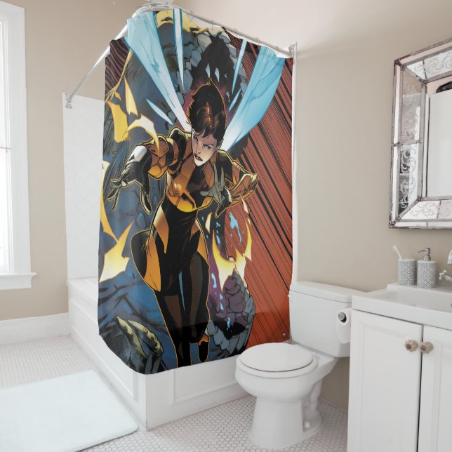Avengers Classics | Wasp Flying Attack Shower Curtain (In Situ)