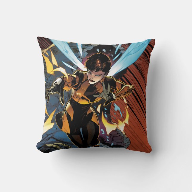 Avengers Classics | Wasp Flying Attack Throw Pillow (Front)