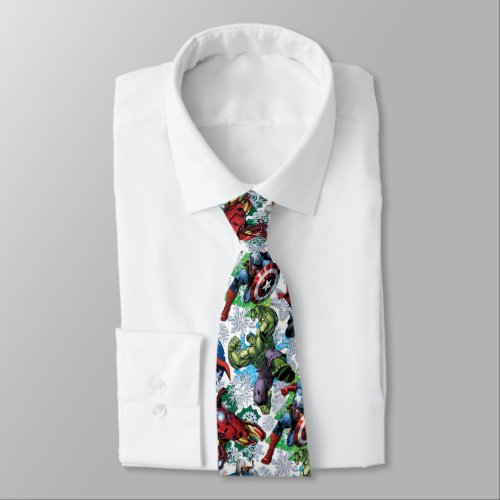 Avengers Classics  White Snowflake Pattern Neck Tie