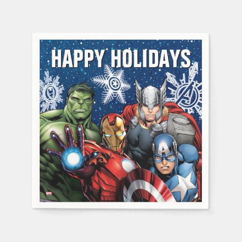Avengers Classics  Winter Holiday Group Graphic Napkins