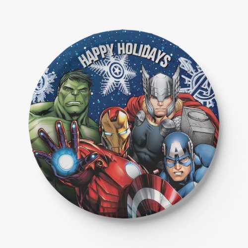 Avengers Classics  Winter Holiday Group Graphic Paper Plates