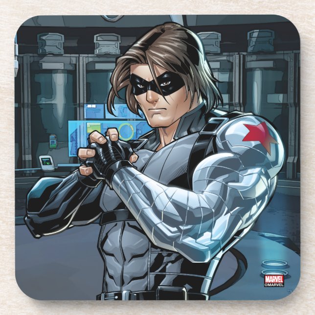 Avengers Classics | Winter Soldier Holding Fist Beverage Coaster (Front)
