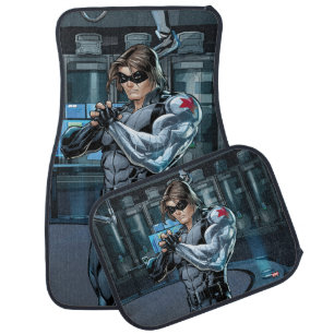 Avengers Classics   Winter Soldier Holding Fist Car Floor Mat