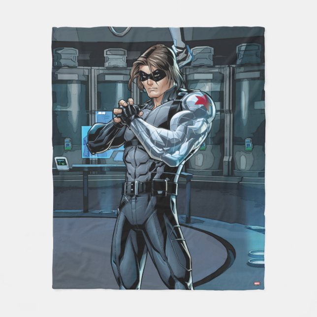 Avengers Classics | Winter Soldier Holding Fist Fleece Blanket (Front)