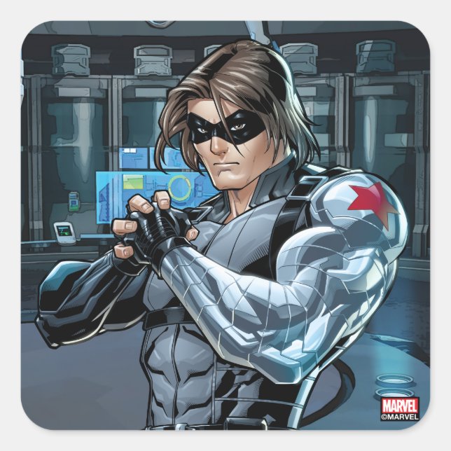 Avengers Classics | Winter Soldier Holding Fist Square Sticker (Front)