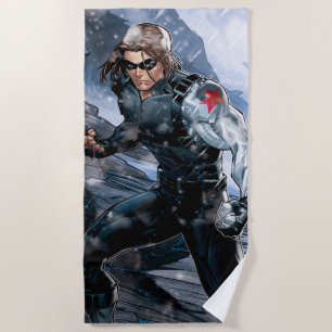 Avengers Classics Winter Soldier In Snow Beach Towel