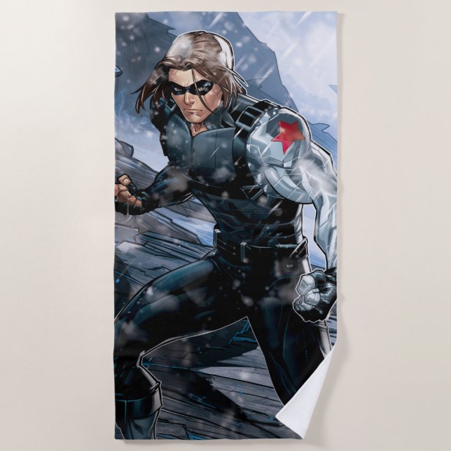 Avengers Classics | Winter Soldier In Snow Beach Towel (Front)