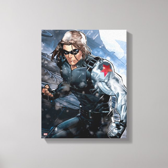 Avengers Classics | Winter Soldier In Snow Canvas Print (Front)