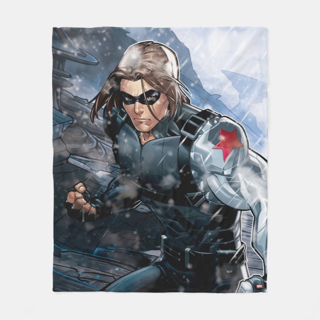 Avengers Classics | Winter Soldier In Snow Fleece Blanket (Front)