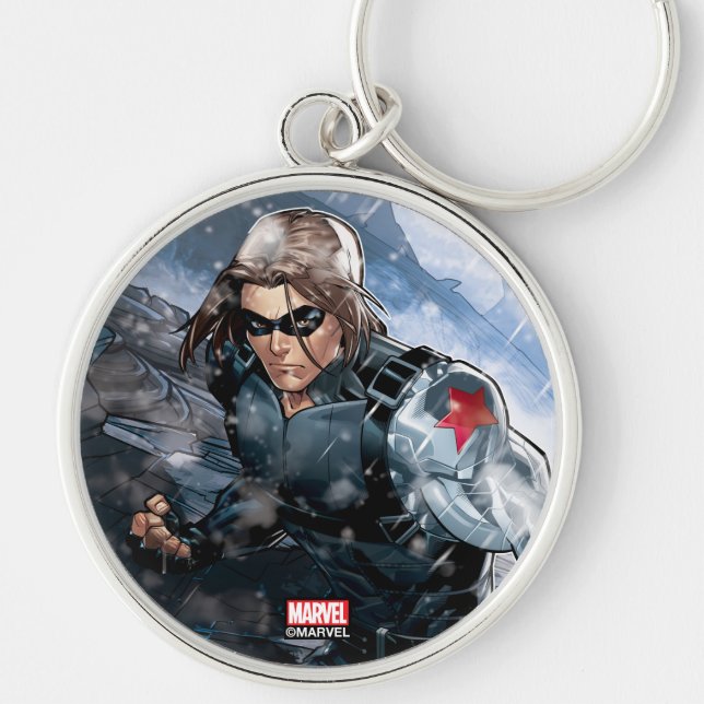 Avengers Classics | Winter Soldier In Snow Keychain (Front)