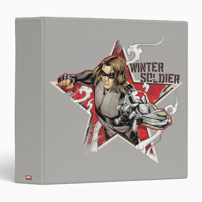 Avengers Classics | Winter Soldier Star Graphic 3 Ring Binder (Front/Spine)