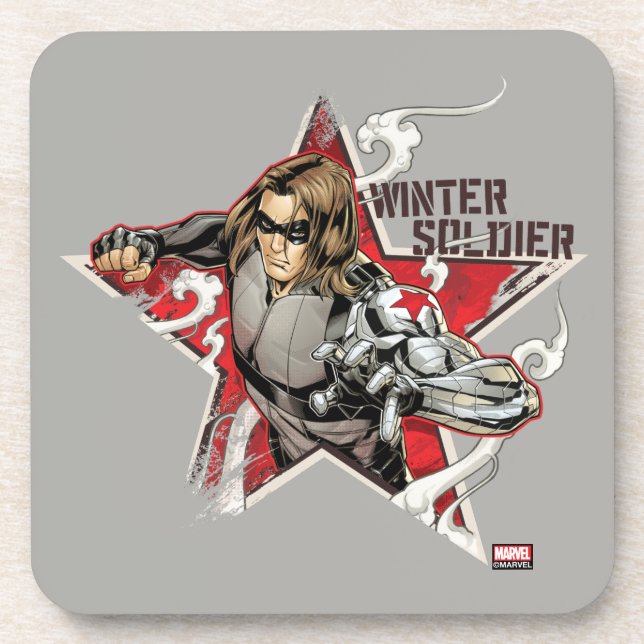 Avengers Classics | Winter Soldier Star Graphic Beverage Coaster (Front)
