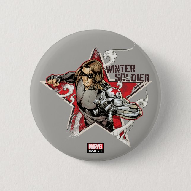 Avengers Classics | Winter Soldier Star Graphic Button (Front)