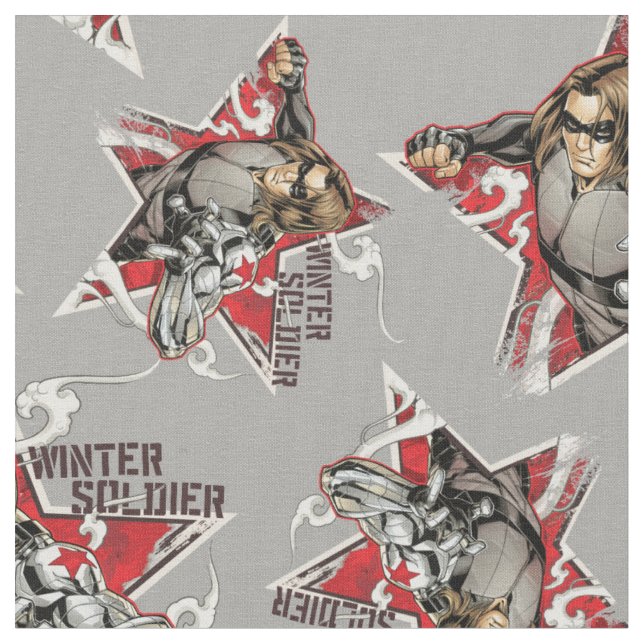 Avengers Classics | Winter Soldier Star Graphic Fabric (Close Up)