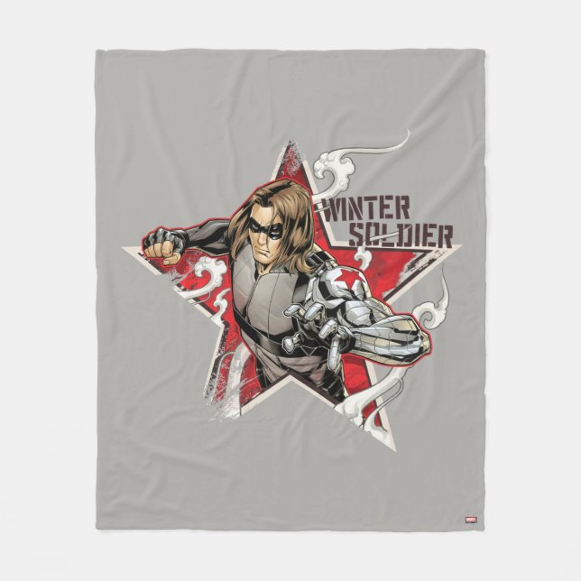 Avengers Classics | Winter Soldier Star Graphic Fleece Blanket (Front)