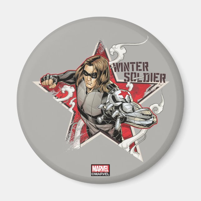 Avengers Classics | Winter Soldier Star Graphic Magnet (Front)