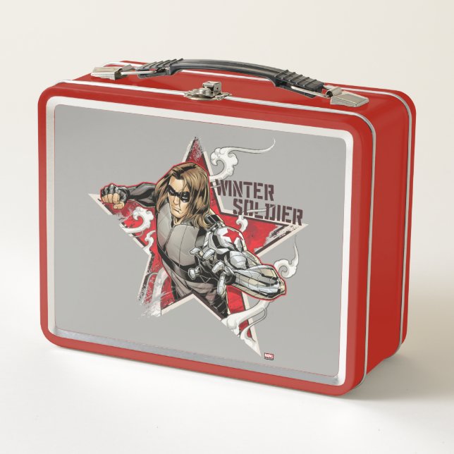 Avengers Classics | Winter Soldier Star Graphic Metal Lunch Box (Front)