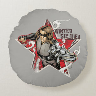 Avengers Classics   Winter Soldier Star Graphic Round Pillow