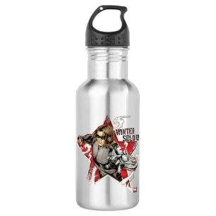 Avengers Classics   Winter Soldier Star Graphic Stainless Steel Water Bottle