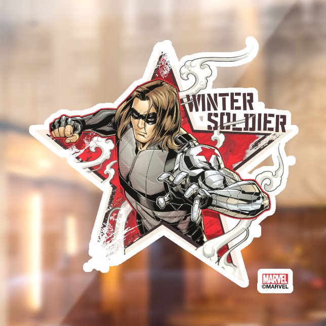 Avengers Classics | Winter Soldier Star Graphic Window Cling (Sheet 2)