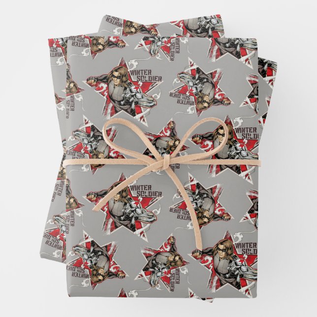 Avengers Classics | Winter Soldier Star Graphic Wrapping Paper Sheets (In situ)